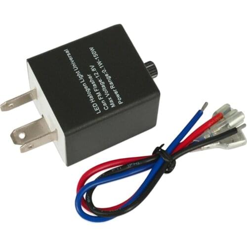 Black Motorcycle Universal 12v 24V 3-Pin Speed Adjustable LED Flasher Turn Signal Light Electronic Relay