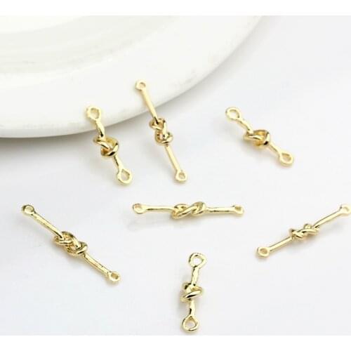 Zinc Alloy Golden Geometric Helix Rope Knot Connector Charms 6pcs/lot For DIY Fashion Jewelry Earrings Making Accessories