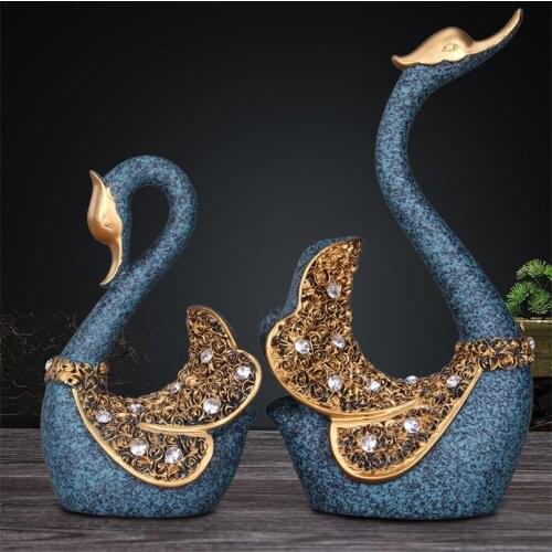 Swan Decorative Statues Resin Statue Creative Home Decor Modern Sculptures Figurines Craft Office Home Decoration Accessories