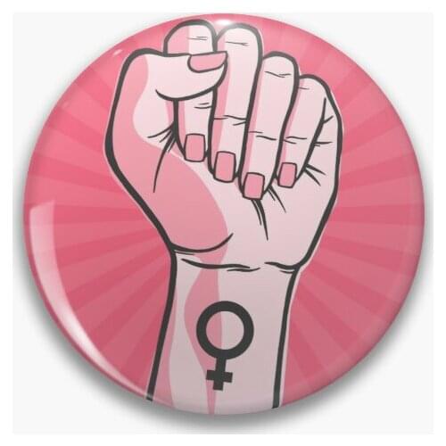 Feminist Fist 【Customizable】Soft Button Pin Lapel Pin Gift Hat Women Metal Creative Badge Lover Decor Clothes Jewelry Fashion