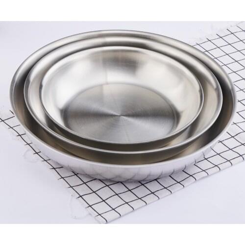 Baking Dishes Pans Pizza Pans Serving Plate Round for Soup Food Dish 18/10 Stainless Steel