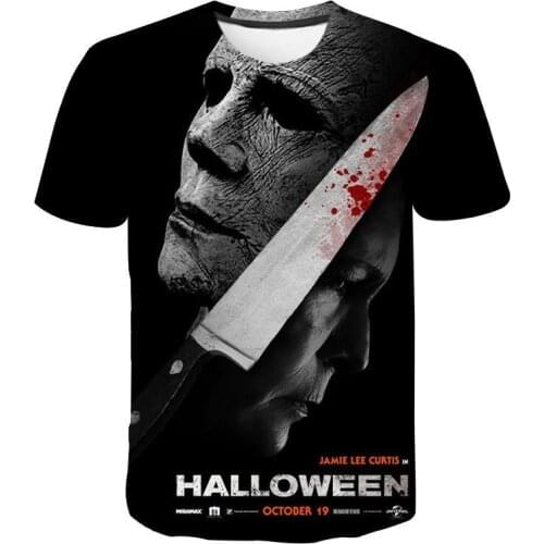 Halloween Horror Michael Myers 3D Print Men Women Punk Gothic T-Shirt Children Cool Tshirt Boy Girl Kids Birthday Party Tops Tee