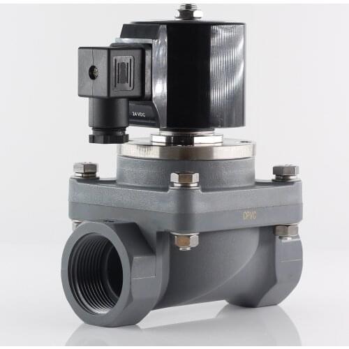 G or NPT N.C anti-corrosion solenoid valve, AC 220V 110V diaphragm pilot operated valve,DC 24V DN15 ~ DN50 for acid and alkali