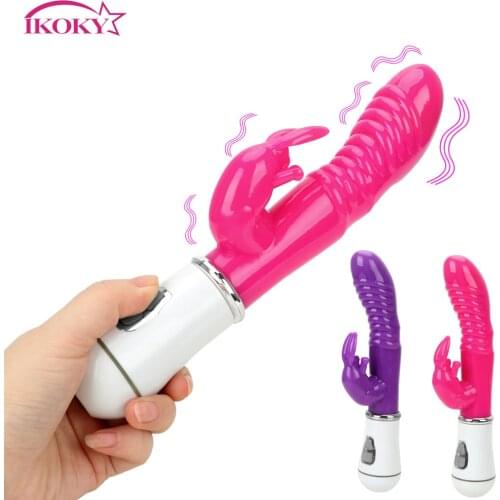 IKOKY Rabbit Vibrator Female Masturbator Clitoris Stimulator Vagina G-spot Massager Dildo Vibrator Sex Toys For Women