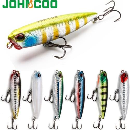 JOHNCOO Topwater Pencil Fishing Lure Floating Surface Z-Shaped Realis Pencil 65mm 100mm 5.5g Wobbler Lure Pesca Fishing Tackle