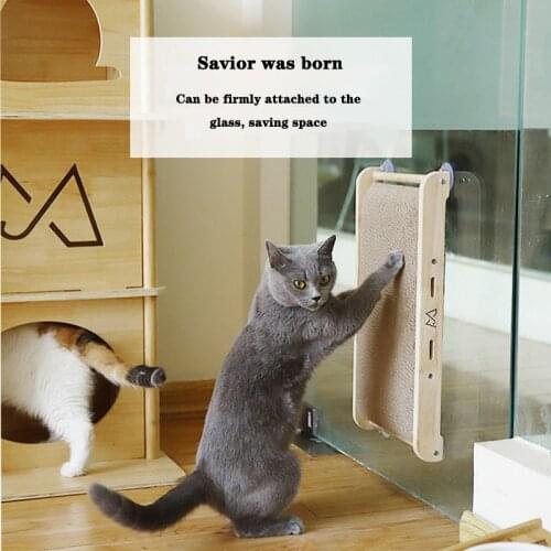Cat Toy Corrugated paper pasteable glass cat scratch board solid wood vertical sofa scratch-resistant toy