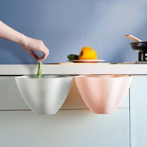 Creative Kitchen Trash Can Hanging / Debris Storage Basket Multifunction Desktop Storage Box Plastic Storage Bucket