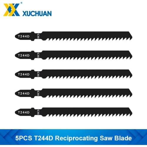 5pcs Jig Saw Blade T244D HCS Jigsaw Blade T Shank Saber Blades for Cutting Wood Plastic Reciprocating Saw Blade