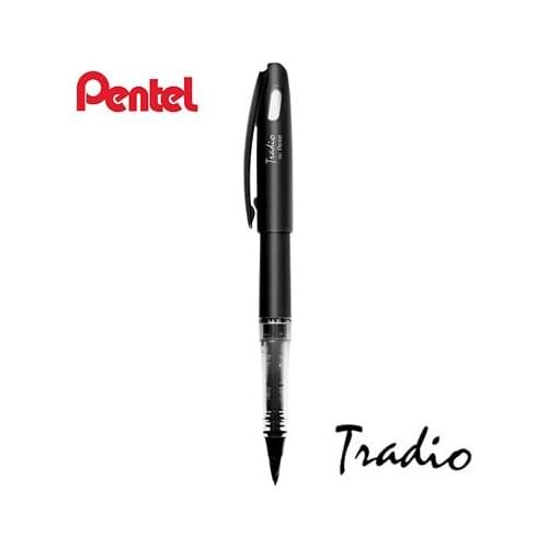 Pentel TRJ50 Tradio Sketch Art Marker Pen with Flexible Nib For Hand Writing,Anime Cartoon Drawing Puraman Red Black Blue Ink
