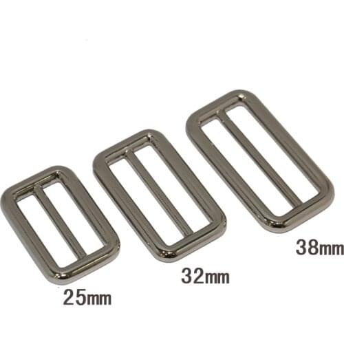 Metal Tri Glide Slide Buckles Bag Strap Belt Webbing Rectangle Slider Loop Ring Adjust Leather