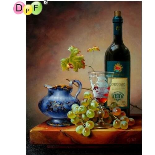 DPF DIY Table wine 5D crafts diamond painting cross stitch diamond embroidery wall painting home decor diamond mosaic kit square