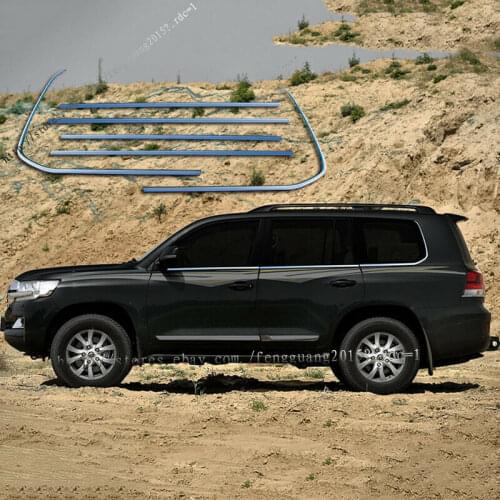 For Toyota Land Cruiser LC200 2008 09 10 11 12 13 14 15 16 17 2017 Car Window trim Car Decoration Bottom Window Cover Trim 6pcs