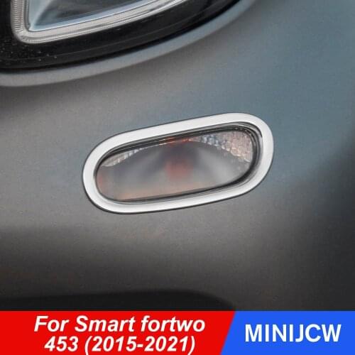 2pcs Car Turn Signal Light Frame Sticker Decoration Trim Cover Housing For New Smart fortwo 453 Car Accessories