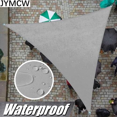Shade sail 300D waterproof polyester triangle shed, suitable for outdoor garden, beach, terrace, swimming pool awning