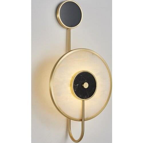 Nordice vintage blue wall light stone crystal wall lamp crystal wood aisle luminaria de parede lampara pared wall lamp