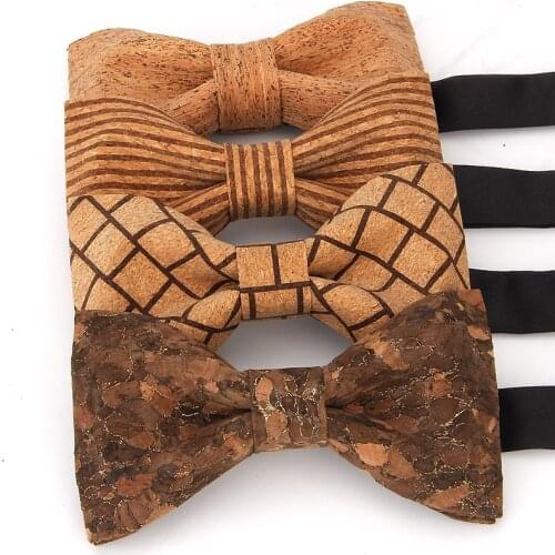 NEW Wooden Bowtie Craft Ties Stylish Mens Accessoires Business Wedding Party Wood Butterfly Tie Cork Wood Bow Tie Gifts For Boy