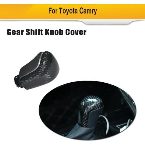 Carbon Fiber Car Gear Shift Knob Handle Cover Trim For Toyota Camry 2018 Car Stying