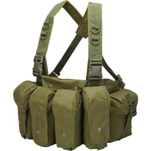 Outdoor Tactical Chest Rig Airsoft Hunting Vest Molle Armor Chest Rig with AK 47 74 Magazine Pouches Paintball Military CS Vest