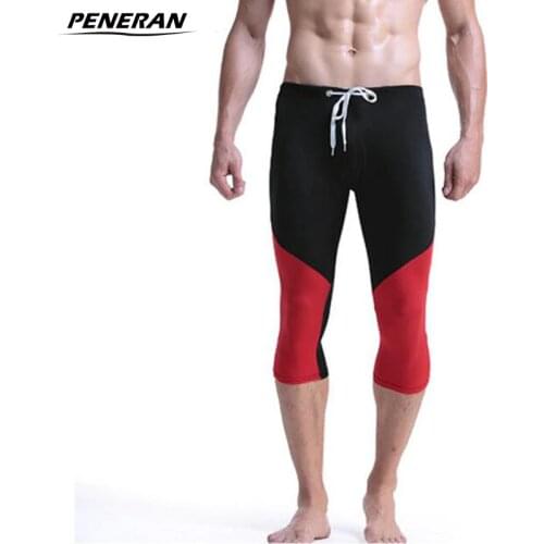 PENERAN 2020 Swimwear Men Long Swimsuit Man Beach Shorts Swim 3/4 Pants Mens Swimming Trunks Male Bathing Clothes Dry Fit Brand