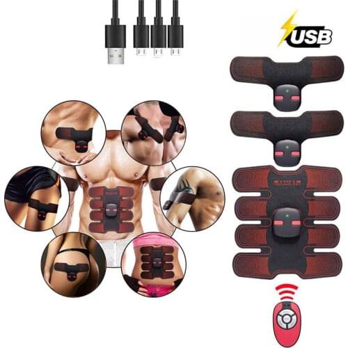 Rechargeable Abs Stimulator Muscle Abdominal Toner Trainer for Men Women Portable Fitness Workout Equipment for Home Exercise