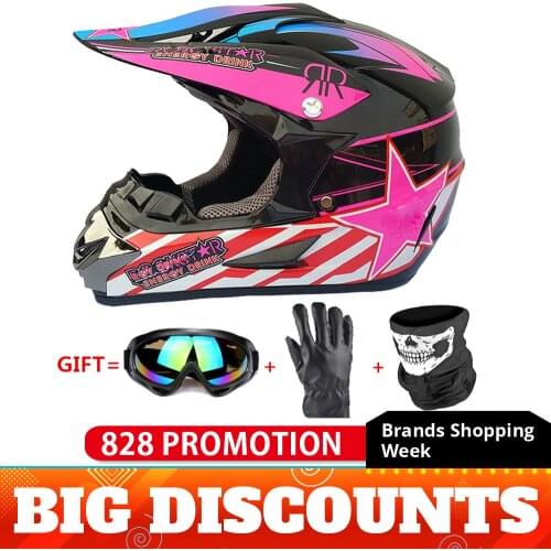 Full Face Motorcycle Helmet Casco Moto Off Road Helmet ATV Dirt Bike Downhill MTB DH Capacete Moto Glasses Motocross Helmet