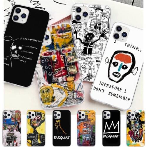 Jean Michel Basquiat Transparent Cell Phone Case For IPhone 12 11 Pro Max Xs X Xr 7 8 6 6s Plus 5 5s Se 2020 Clear Cover