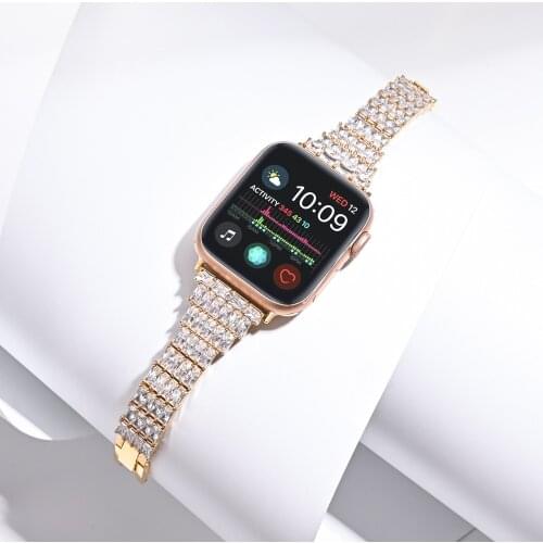 Luxury Diamond Bracelet For Apple Watch Series 3 Band 42mm 38mm Women Metal watchband for iwatch band series 6 SE 5 4 40mm 44mm