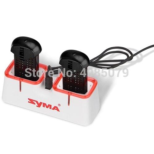 SYMA X22W Lipo battery 2pcs Black and Recharge stand for SYMA X22/X22W RC Aircraft Spare Parts 3.7V 400mah Battery Black