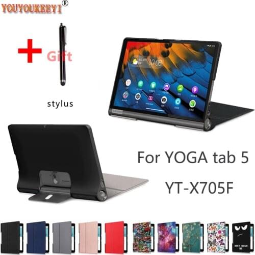 Smart tablet cover case for Lenovo Yoga Tab5 YT-X705F 2019 PU leather case for Lenovo Yoga Tab 5 protective case skin+gift