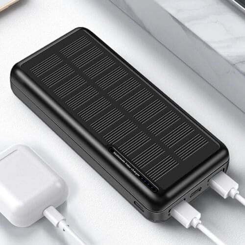 30000mAh Solar Power Bank for Smart Mobile Phone USB Solar Charger Portable External Battery Pack
