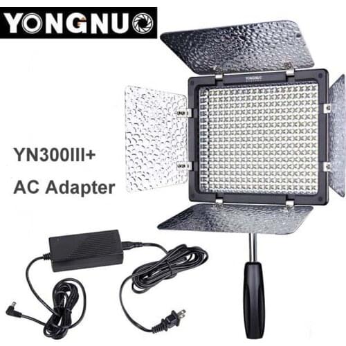 Yongnuo YN300 III YN-300 lIl 3200K 5500K CRI95+ Pro LED Video Light with Remote Control + AC DC Power Adapter for Canon Nikon