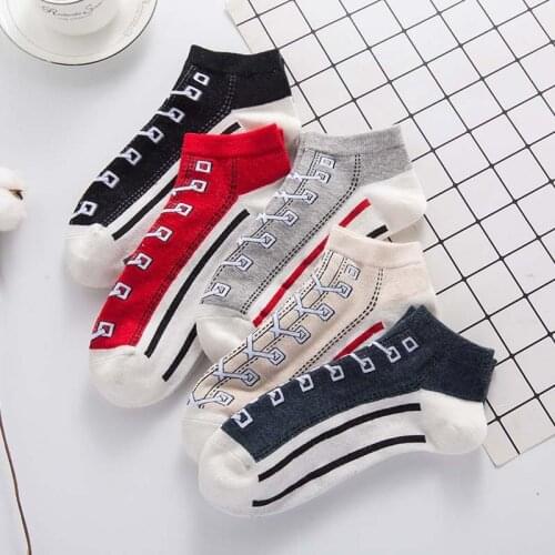 Funny Shoes Pattern Unisex Comfortable canvas Cotton Youthful Style Socks Slippers Short Ankle Socks Fancinating Ankle Socks