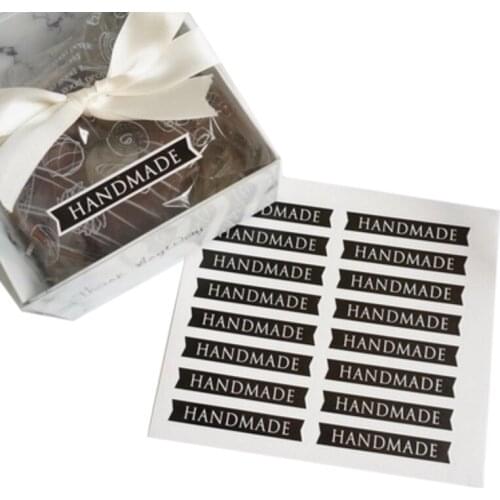 160pcs/lot Long Black HANDMADE Strip Sticker Gifts Sealing Sticker Decorative For Handmade