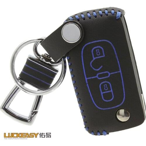 2 buttons car key case cover for Peugeot 308 207 307 3008 5008 807 For Citroen C2 C3 C4 C5 C6 genuine leather remote key chain