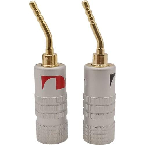 2Pcs Gold-Plated Banana Connector 2mm Banana Plug Speaker Adapter Audio Wire Cable Screw Lock 2mm Banana Adapter For Audio HiFi