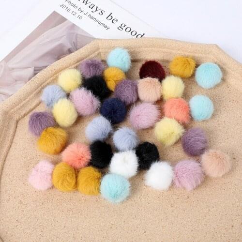 26pcs 25mm Imitated Mink Plush Balls DIY Craft Supplies Clothes Earrings Jewelry Kids Headwear Ornament Materials Furry Pompoms