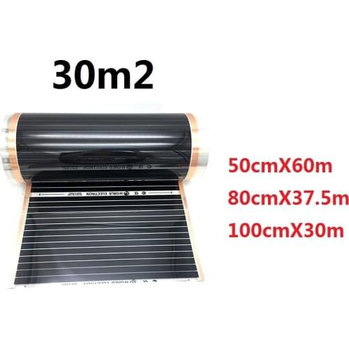 30m2 Korea Heating Film 220w/m2 Carbon Underfloor Warming Mat for Home Office Yoga Heating System