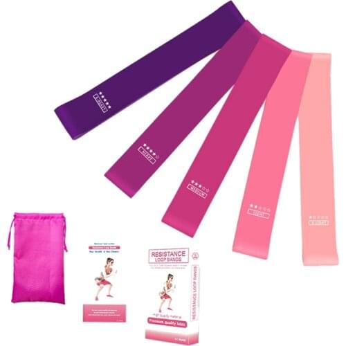 5 Color/Set Purple Resistance Bands Fitness Training Rubber Bands Pilates Loops Latex Yoga Exercise Bands