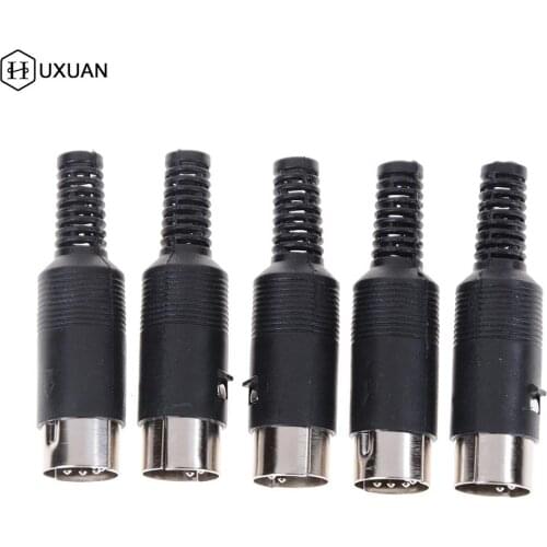 5pcs/lot 5 Pin DIN Male Connector 5 Pin DIN Plug Jack With Plastic Handle Keyboard Cable Connector Adapter