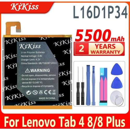 5500mAh L16D1P34 Battery For LENOVO TAB4 8 TB-8504N TAB 4 8 plus TB-8704F 8704X 8704N 8704V Cell Phone Batteries + Gift Tools