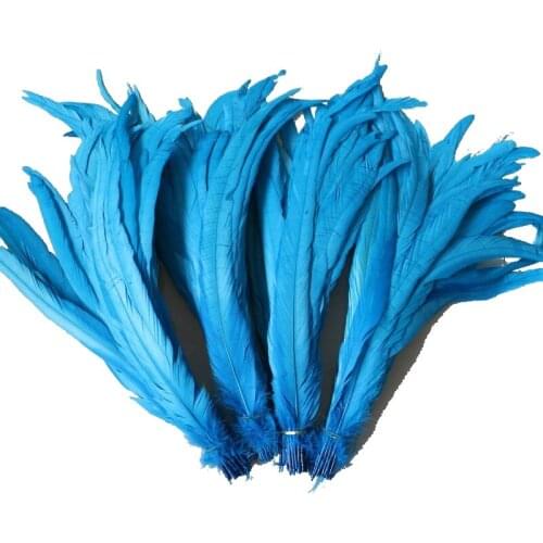 Free shipping 500pcs/lot 35-40cm/14-16inch dyed Loose Rooster Tail Feathers Cock Tail Feathers conque feather 15color