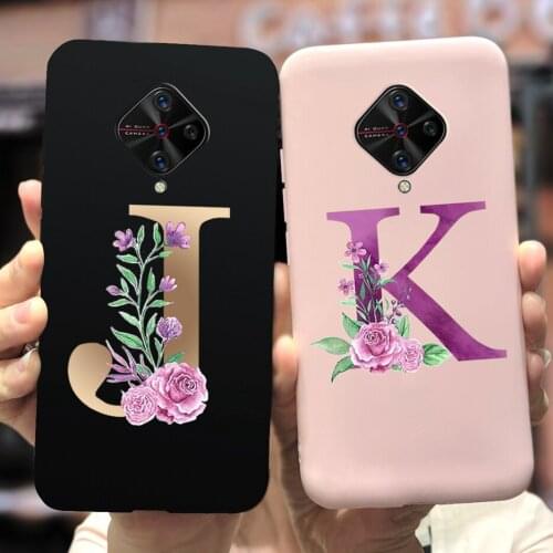 For Vivo S1 Pro Case S1Pro 1920 Cute 26 Letters Soft Silicone TPU Phone Back Cover For Vivo V17 Russia V1945A V1945T Phone Cases
