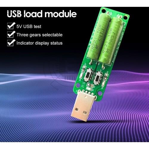 USB Resistor DC Electronic Load With Switch Adjustable 3A/2A/1A Current Battery Capacity Voltage Discharge Resistance Tester