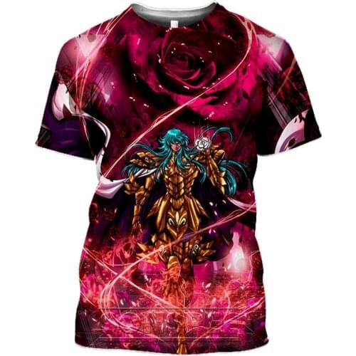 Saint Seiya Anime T Shirt For Men Camisetas Manga Tops Clothes Ropa Hombre Streetwear Tee Camisa Masculina Verano Koszulki