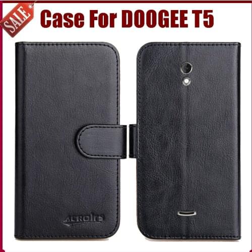 Hot Sale! DOOGEE T5 Case High Quality 6 Colors Flip Leather Exclusive Protective Cover For DOOGEE T5 Case