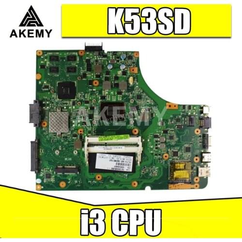 K53SD Motherboard i3 CPU For Asus K53SD A53S K53S X53S P53S Laptop motherboard K53SD Mainboard K53SD Motherboard test OK