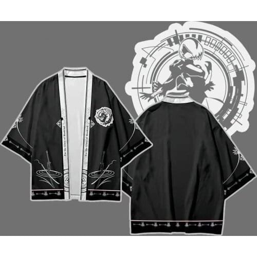 Game NieR:Automata Cosplay Kimono Japanese Samurai Costume Men Women Fashion Samurai Costume Summer Cardigan Short Sleeve Kimono