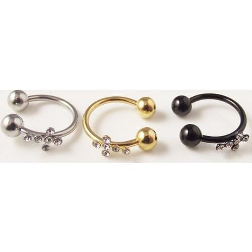 1 pcs 16G Ball Circular Titanium Ball Horseshoe Nose Ring Clicker Tragus Helix Ear Piercing Body Jewelry
