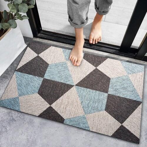 Home Hotel Foyer Carpet Nordic Style Entrance Door Mat Kitchen Bathroom Anti-slip Water Absorption Rugs Flannel Floor Mat Carpet