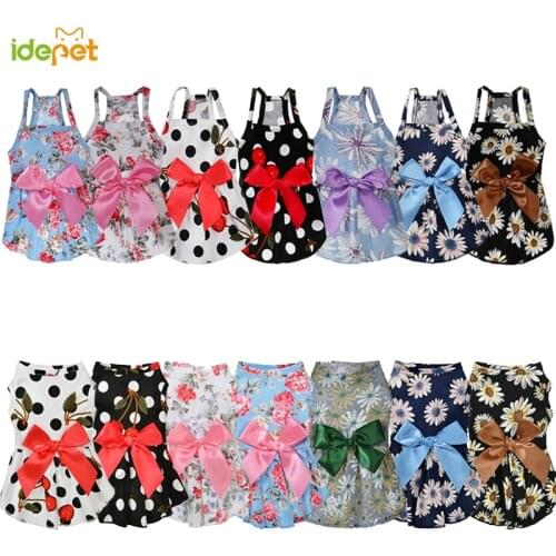 Summer Dog Clothing for Cat Dresses Fashion Princess Dog Dress For Small Medium Dogs Chihuahua Party Skirt Bow Kitten Dresses